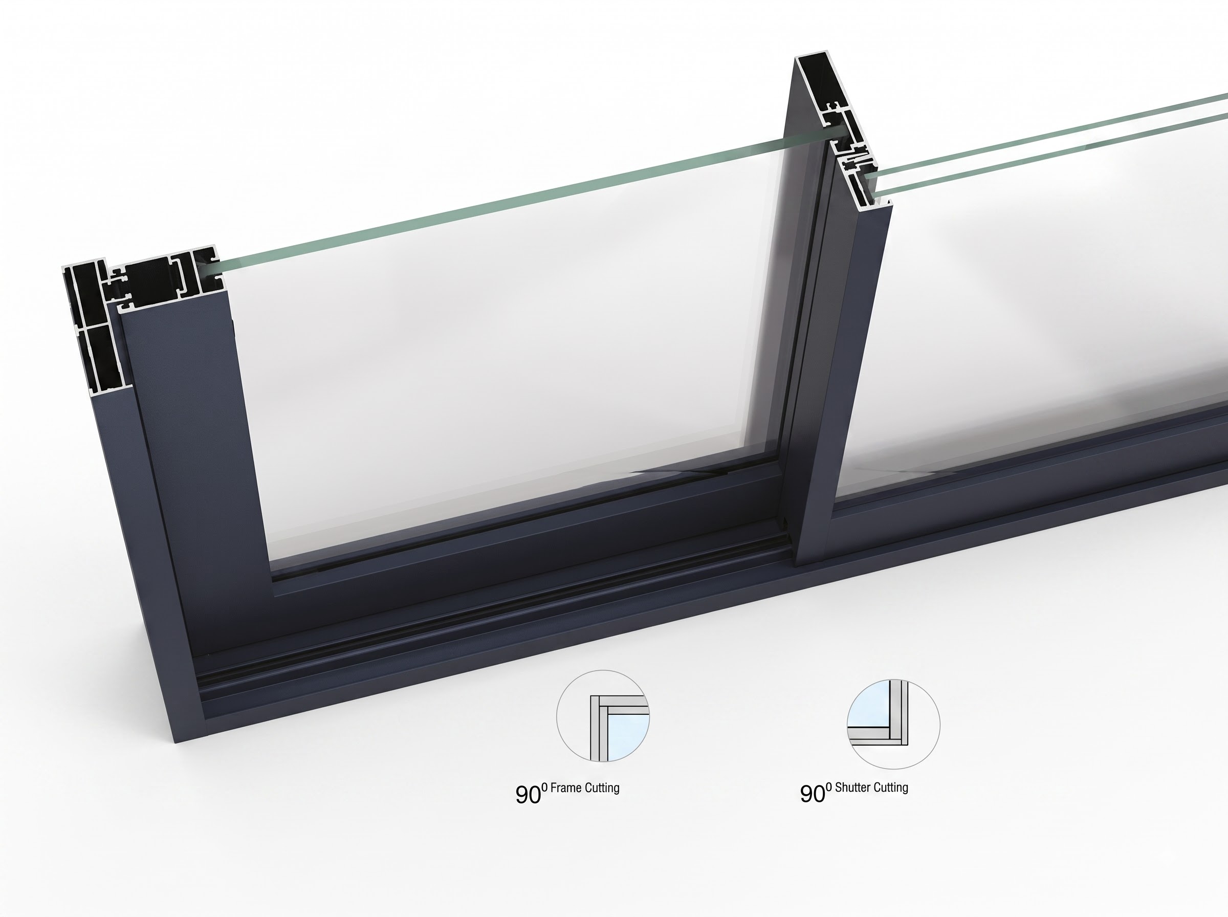 Ashlar A-14 Series minimal sliding glass window system