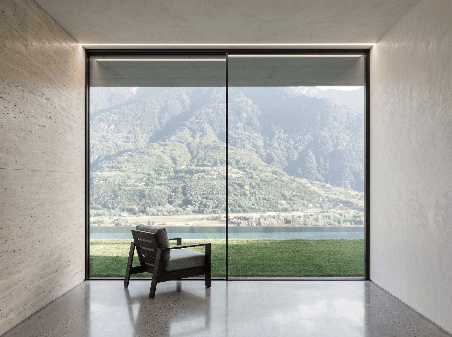 Ashlar System Windows Luxury Villa Minimal Sliding Glass Installation